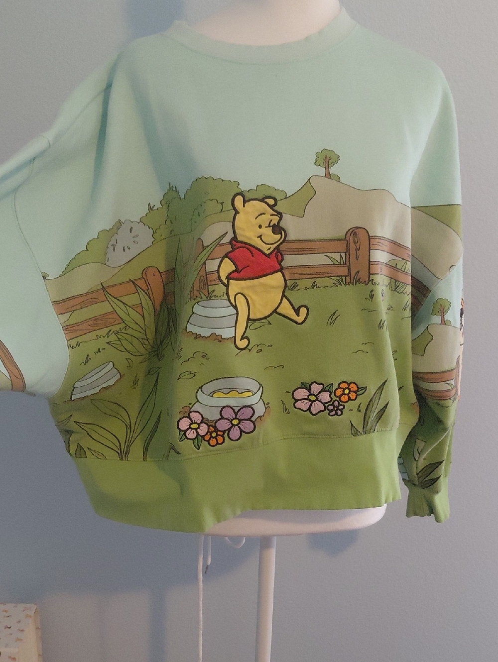 Rare Disney Winnie the Pooh Light Mint Green Sweatshirt